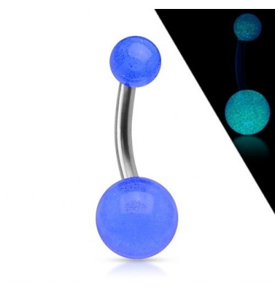 Navlepiercing i titan med lysende kuler
