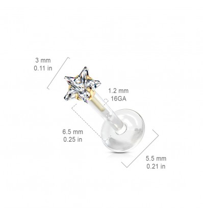 Labret i PTFE med stjerne