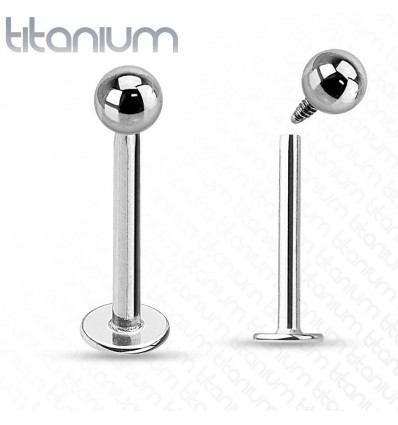 Labret i titan med innvendig gjenge