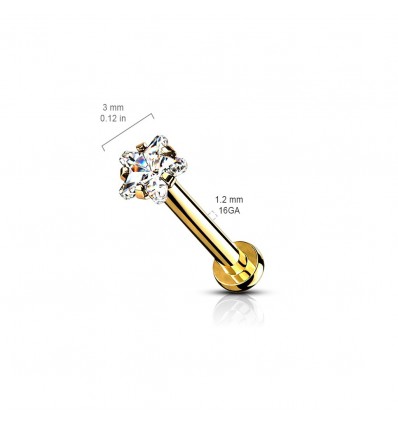 Labret med Star Stone og Small Disk