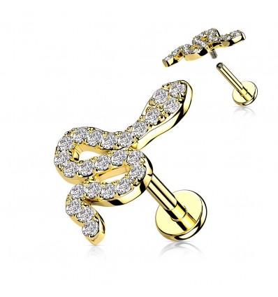 Labret med Crystal Snake