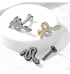 Labret med Crystal Snake