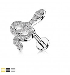 Labret med Crystal Snake
