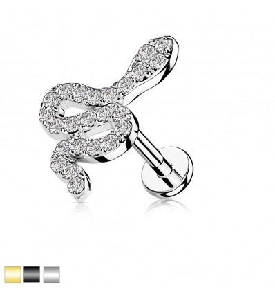 Labret med Crystal Snake