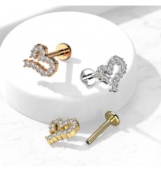 Labret med åpent steinhjerte