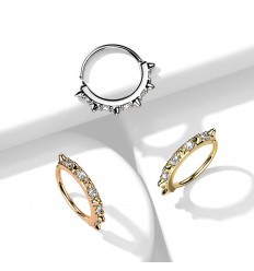 Piercing Ring med Spikes & Små Sten