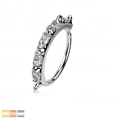 Piercing ring med pigger og små steiner
