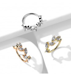 Piercingring med 6 Marquis-blomsterblader