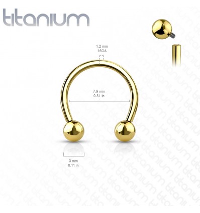 Hestesko i Titanium med Indvendigt Gevind