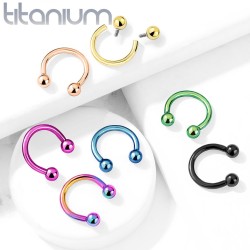Hestesko i Titanium med Indvendigt Gevind - Sort - Daith Piercing - Titanium - Ørepiercing Smykker | Piercingfabrikken.dk