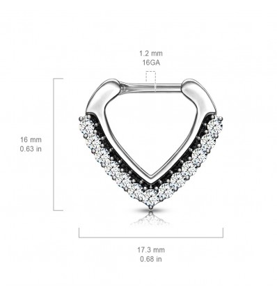 Piercingring med spiss diamantform