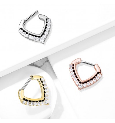 Piercingring med spiss diamantform