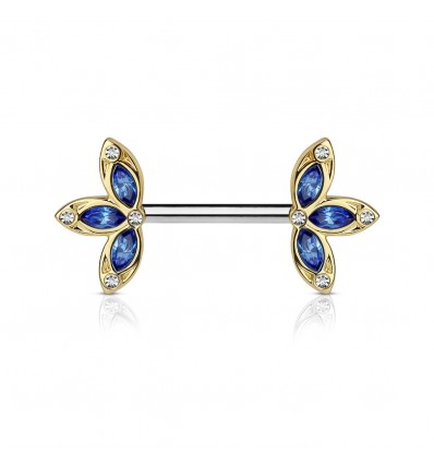 Brystpiercing med kronbladsblomst