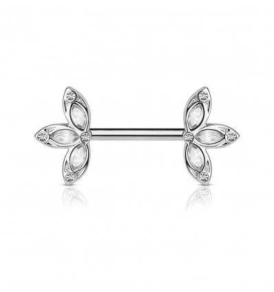 Brystpiercing med kronbladsblomst