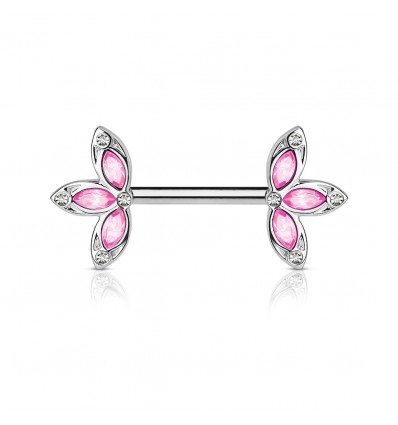 Brystpiercing med kronbladsblomst