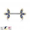 Brystpiercing med kronbladsblomst