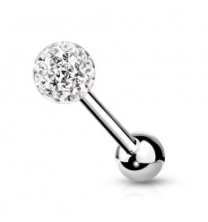 Tungepiercing med Epoxy Crystal Ball