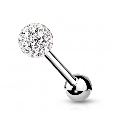 Tungepiercing med Epoxy Crystal Ball