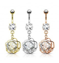 Navlepiercing med Camellia Flower