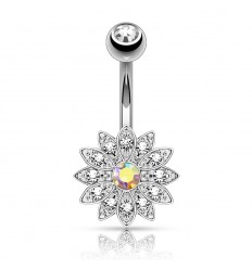 Navlepiercing med Flot Blomst