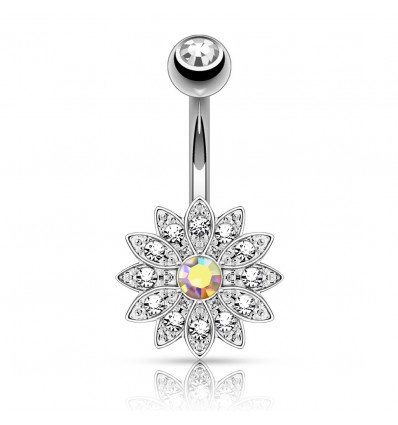 Navlepiercing med Flot Blomst