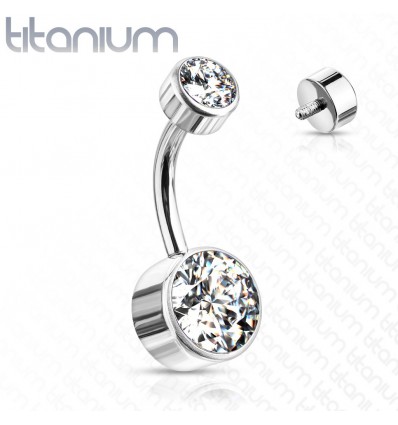 Navlepiercing i titan med flate kuler