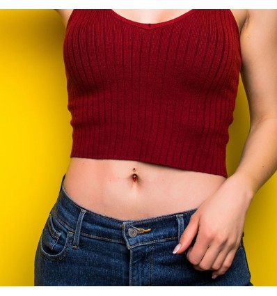 Navlepiercing i Titanium med Hjerte