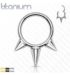 Clicker Ring i Titanium med 3 Spikes