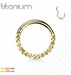 Clicker Ring i Titanium med Takket Mønster
