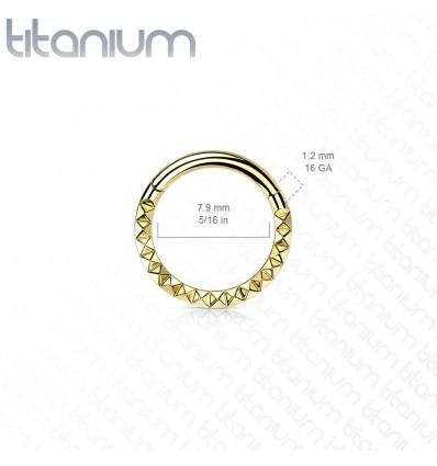 Clicker Ring i Titanium med Takket Mønster