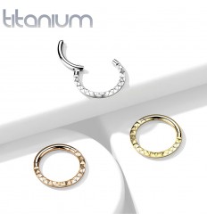 Clicker Ring i Titanium med Takket Mønster