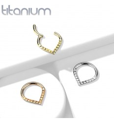 Clicker Ring i Titanium med Pyramide Form