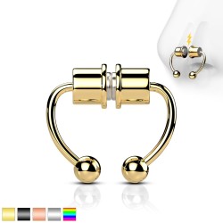 Fake Septum Piercing med Magnet - Sort - Fake Septum Piercing - Kirurgisk stål 316L - Fake / Snyde Piercing | Piercingfabrikken.dk