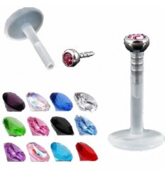 Labret i PTFE med liten stein