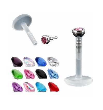Labret i PTFE med liten stein