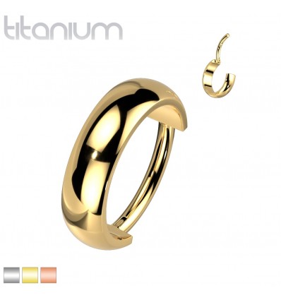 Clicker Ring i Titanium med Bred Kant