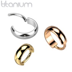 Clicker Ring i Titanium med Bred Kant - Guld - Daith Piercing - Titanium - Ørepiercing Smykker | Piercingfabrikken.dk