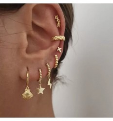 Runde øreringe med stjerne