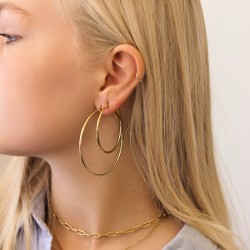 Hoops Øreringe - 0,8 mm 70 mm Guld Kirurgisk stål Runde Øreringe | Piercingfabrikken.dk