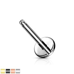 Løs Labret Stav - 1,2 mm 6 mm Kirurgisk stål Sort | Piercingfabrikken.dk