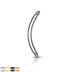 Løs Buet Stav - 1,2 mm 8 mm Kirurgisk stål Sort | Piercingfabrikken.dk