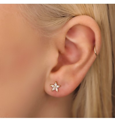 Øreringe med Krystal Blomst
