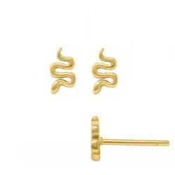 Ørestikkere med Lille Guld Slange - 0,8 mm Guld Guld øreringe Kirurgisk stål | Piercingfabrikken.dk
