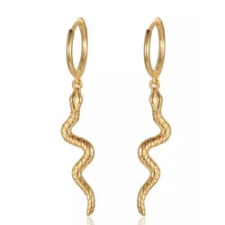 Hoops med slange - 12 mm Guld Kirurgisk stål | Piercingfabrikken.dk