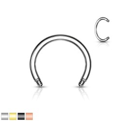 Løs Hestesko - 1,2 mm 10 mm Kirurgisk stål Sort | Piercingfabrikken.dk