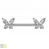 Borstpiercing met vlinder