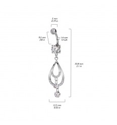 Navlepiercing med Double Drop Pendant