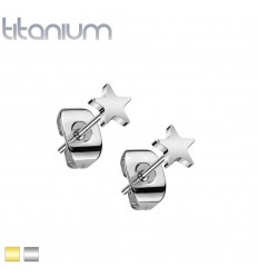 Øreringe i Titanium med Stjerne