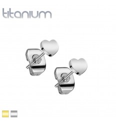 Øreringe i Titanium med Hjerter