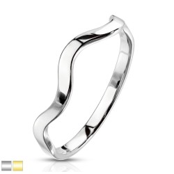 Bølgeformet Ring - Guld Kirurgisk stål Str. 52 mm | Piercingfabrikken.dk